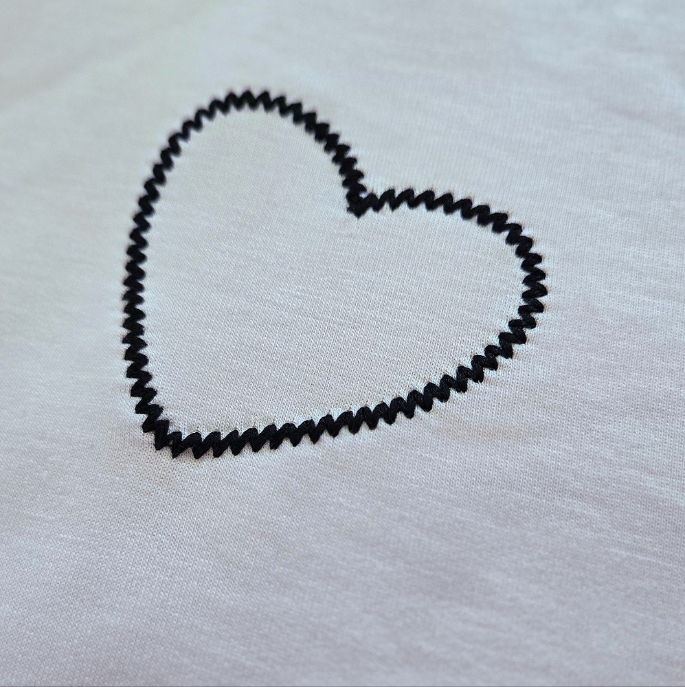 Sage🌿 Collective Stitched🪡 Open Black Heart🖤 Sweatshirt  - NWT - Picture 10 of 14